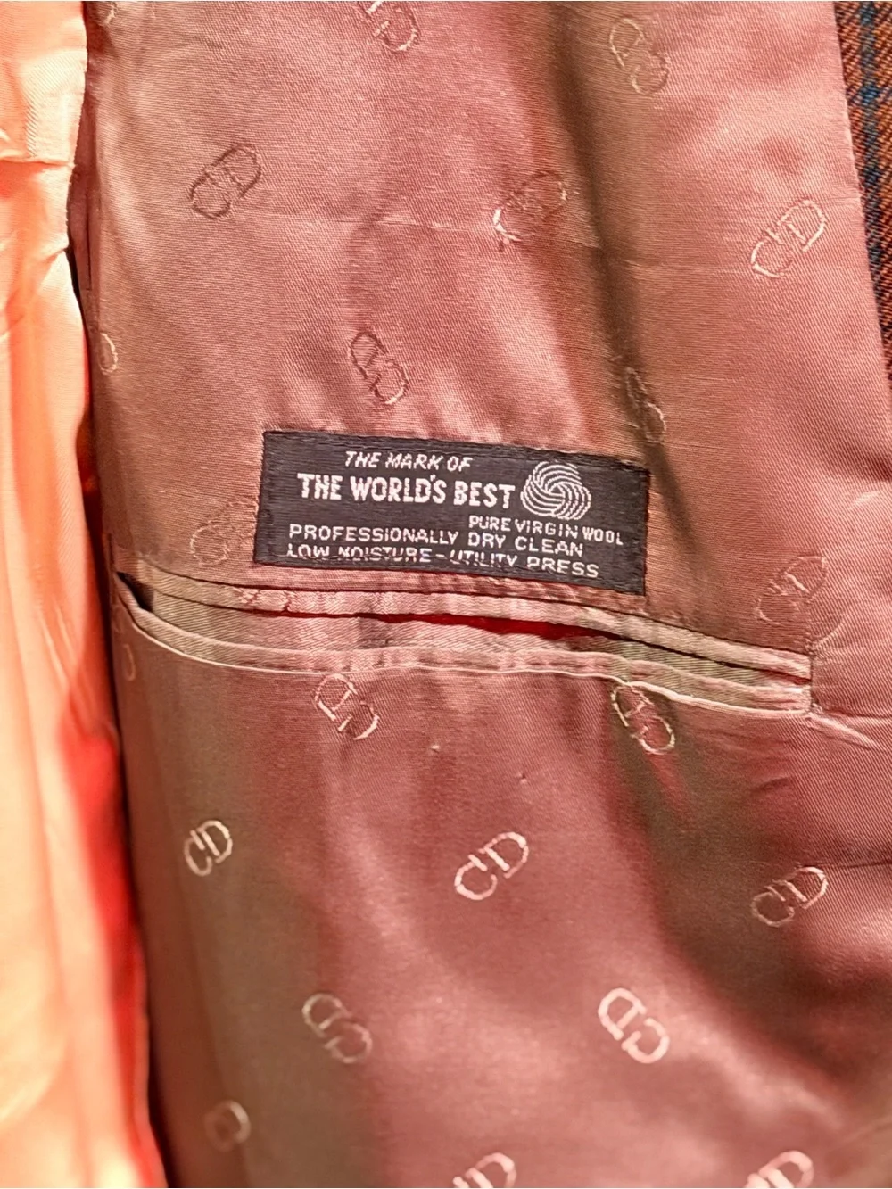 Dior Brown Glen Plaid Sportcoat with Tan Lining